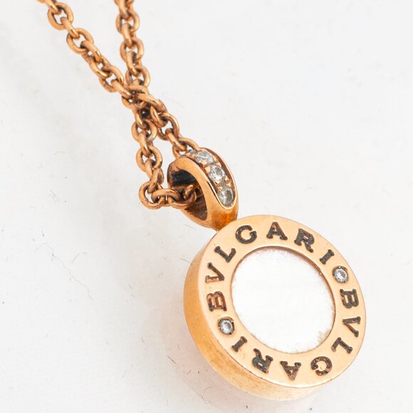 Bvlgari "Bvlgari Bvlgari" 18k Gold Pendant Chain Necklace - Picture 3 of 5